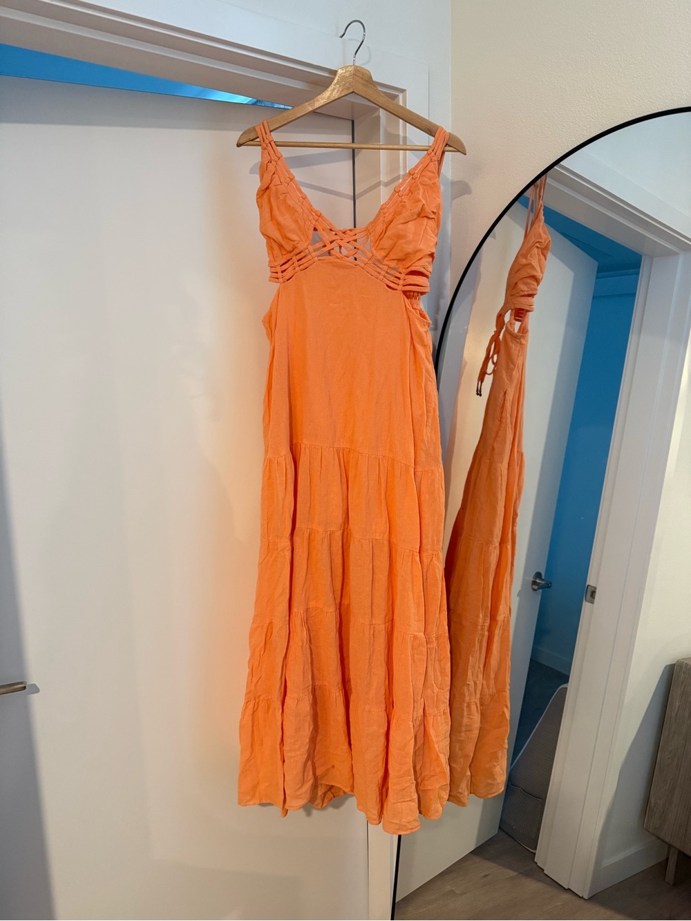 Free People Peach Orange Maxi Dress